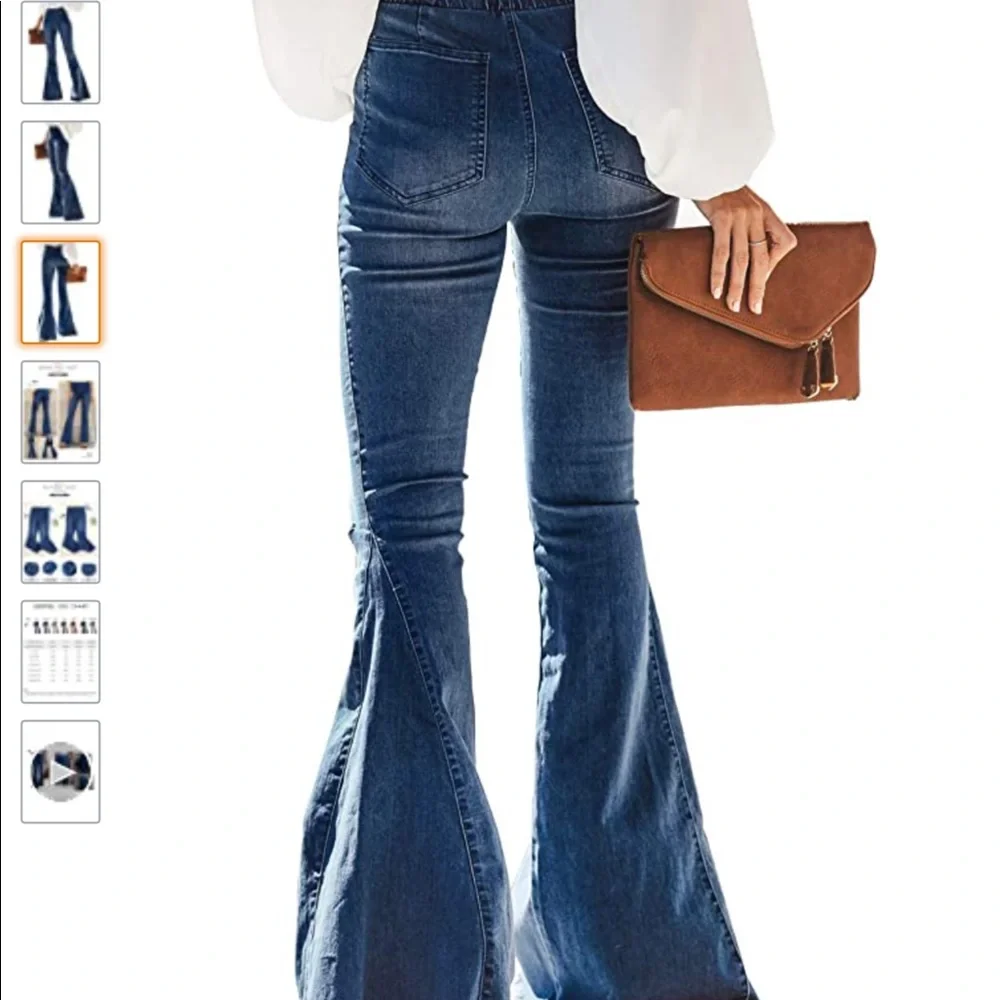 Plus XXL Distressed Flare Pants - Picture 2 of 2